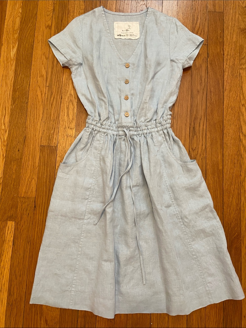 Not Perfect Linen - Reine Dress, Blue July Color
